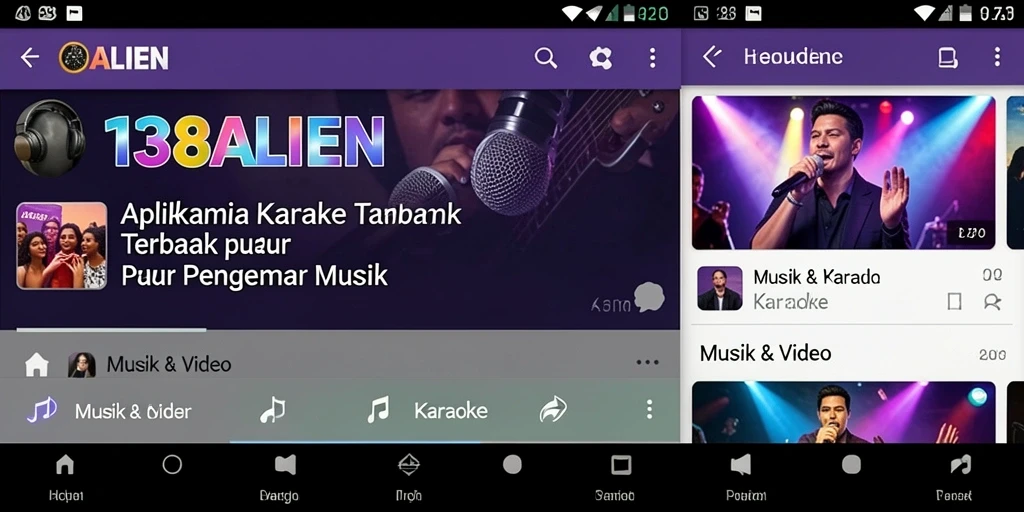 Tampilan antarmuka pengguna aplikasi Karaoke 138ALIEN yang intuitif.