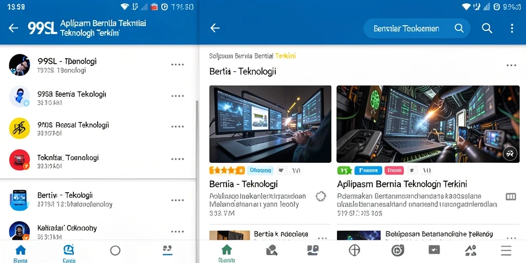 Antarmuka aplikasi 99SL dengan berita teknologi terkini.