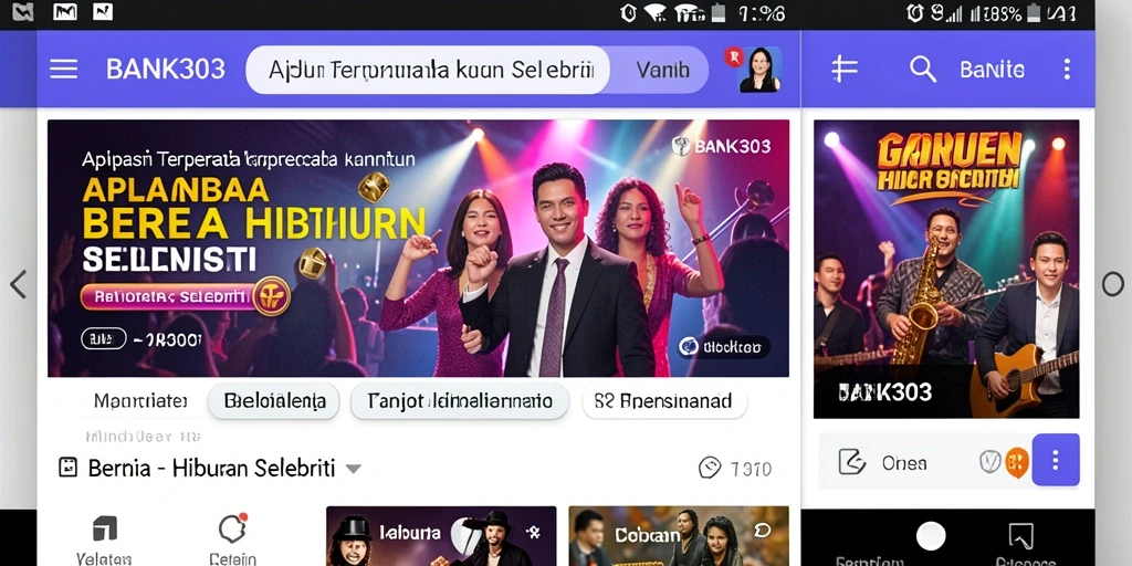 Tampilan antarmuka aplikasi BANK303 yang modern dan informatif.