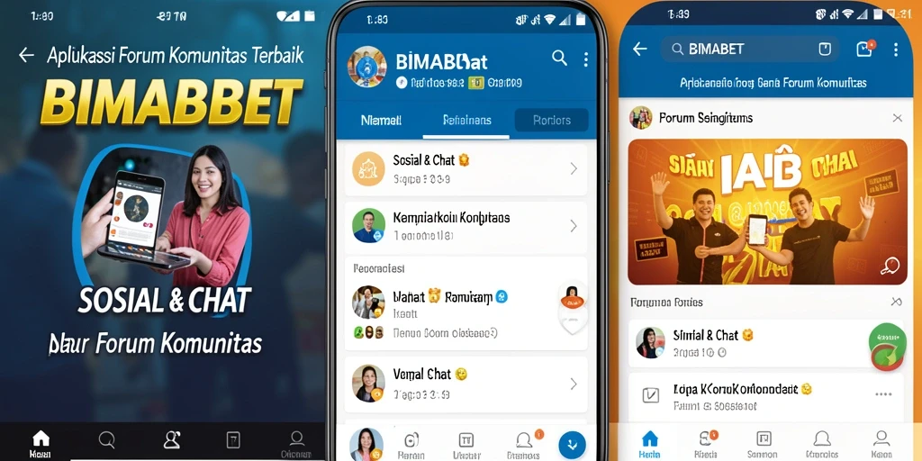 Tampilan antarmuka aplikasi Forum Komunitas BIMABET yang modern dan menarik.
