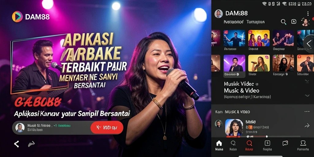 Tampilan menarik aplikasi DAM88 untuk pengalaman Karaoke yang menyenangkan.