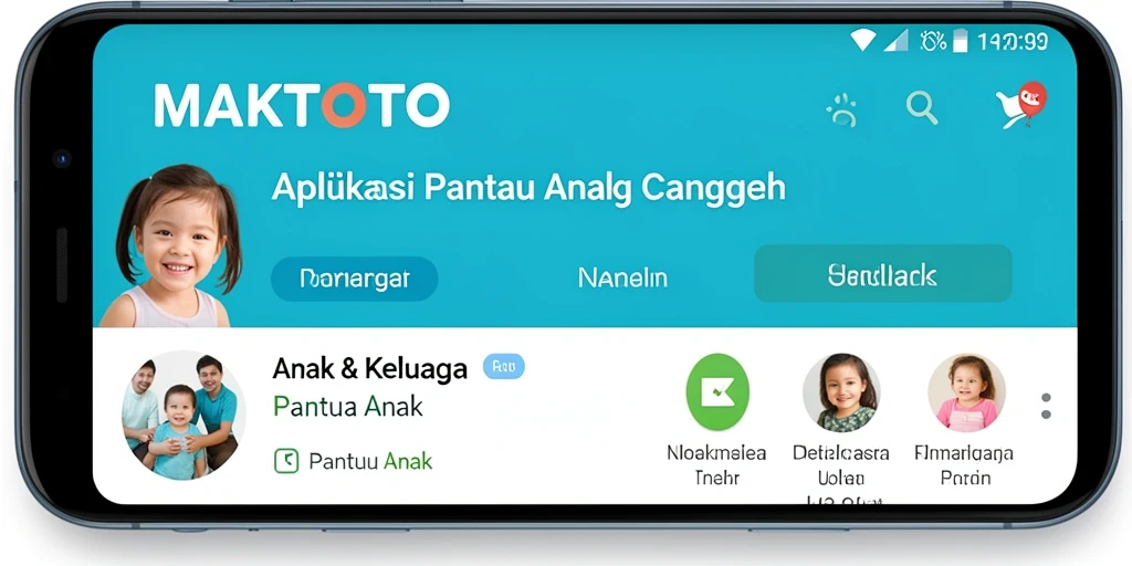Antarmuka MAKTOTO menampilkan fitur Pantau Anak yang praktis dan mudah digunakan.