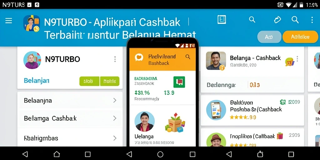 Tampilan antarmuka utama N9TURBO dengan fungsi Cashback yang menarik.
