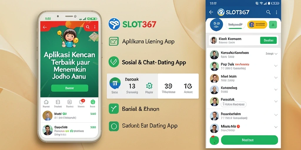 Antarmuka pengguna SLOT367 yang modern dan menarik untuk aplikasi Dating App.