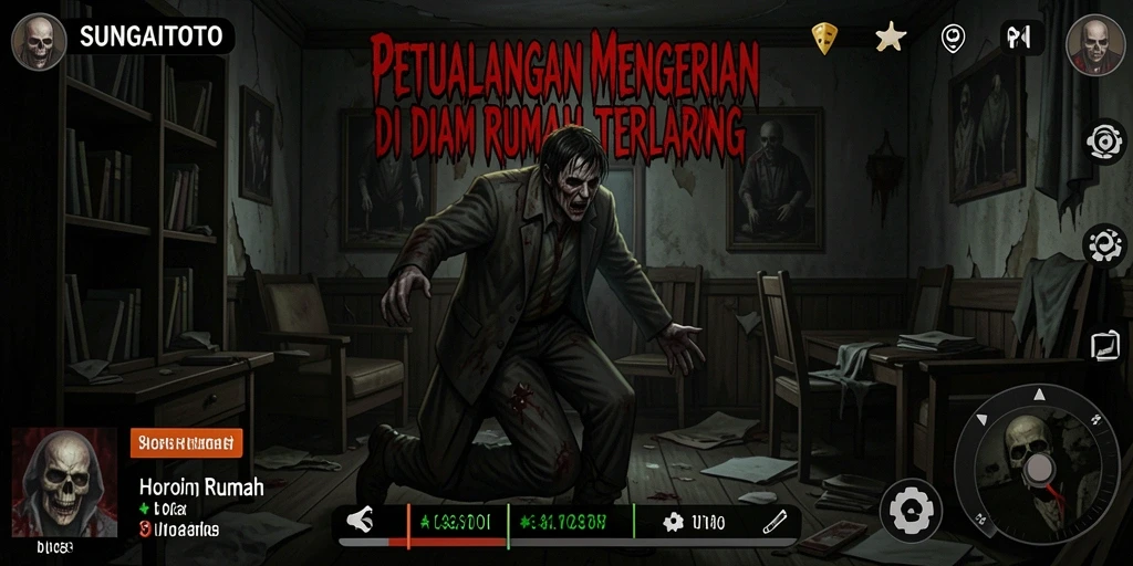 Tampilan menakutkan rumah berhantu dalam SUNGAITOTO.