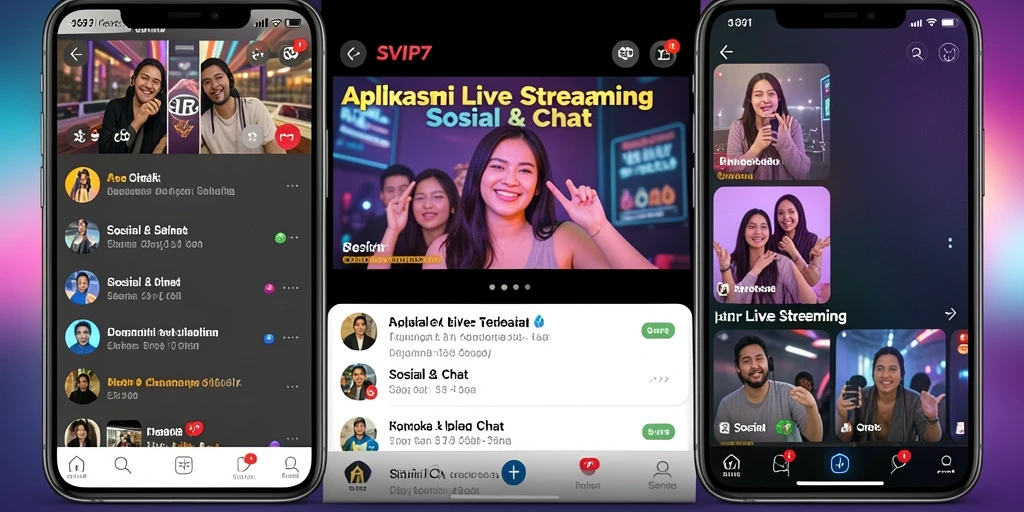 Antarmuka SVIP7 yang menarik untuk Live Streaming.